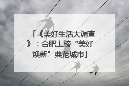 《美好生活大调查》：合肥上榜“美好焕新”典范城市
