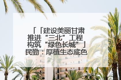 「建设美丽甘肃 推进“三北”工程 构筑“绿色长城”」民勤：厚植生态底色 筑牢绿色屏障