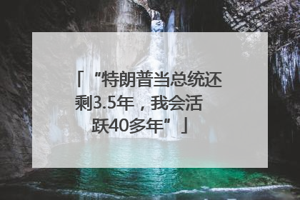 “特朗普当总统还剩3.5年，我会活跃40多年”