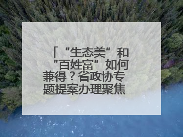 “生态美”和“百姓富”如何兼得？省政协专题提案办理聚焦共富绿色引擎
