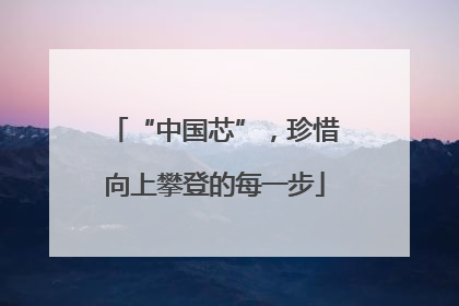 “中国芯”，珍惜向上攀登的每一步