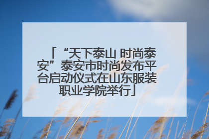 “天下泰山 时尚泰安”泰安市时尚发布平台启动仪式在山东服装职业学院举行
