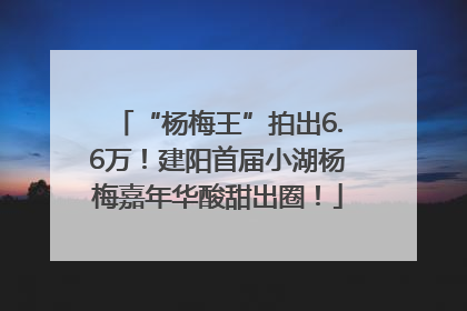 “杨梅王”拍出6.6万！建阳首届小湖杨梅嘉年华酸甜出圈！