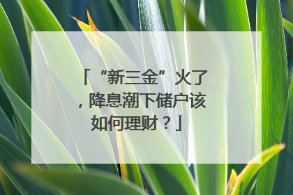 “新三金”火了，降息潮下储户该如何理财？