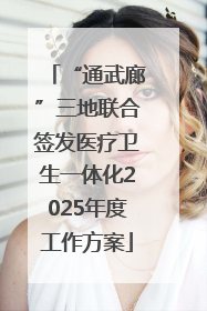 “通武廊”三地联合签发医疗卫生一体化2025年度工作方案