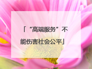 “高端服务”不能伤害社会公平