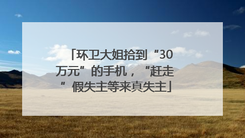 环卫大姐拾到“30万元”的手机，“赶走”假失主等来真失主