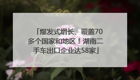 爆发式增长、覆盖70多个国家和地区！湖南二手车出口企业达58家