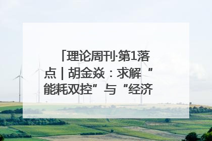 理论周刊·第1落点｜胡金焱：求解“能耗双控”与“经济增长”矛盾