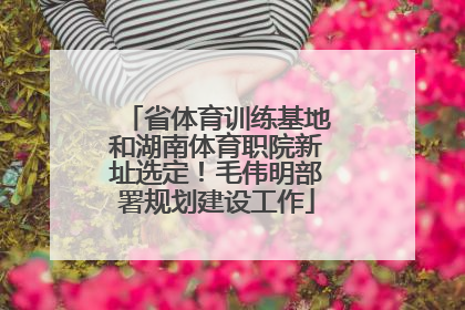 省体育训练基地和湖南体育职院新址选定！毛伟明部署规划建设工作