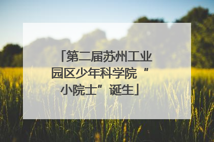 第二届苏州工业园区少年科学院“小院士”诞生