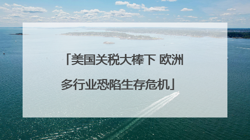 美国关税大棒下 欧洲多行业恐陷生存危机