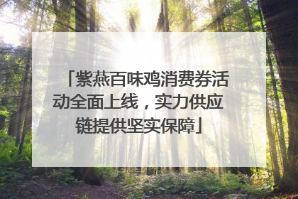 紫燕百味鸡消费券活动全面上线，实力供应链提供坚实保障