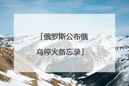 俄罗斯公布俄乌停火备忘录