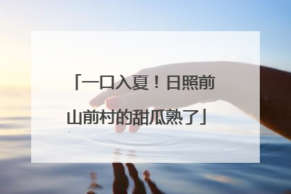 一口入夏！日照前山前村的甜瓜熟了
