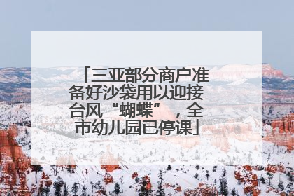 三亚部分商户准备好沙袋用以迎接台风“蝴蝶”，全市幼儿园已停课