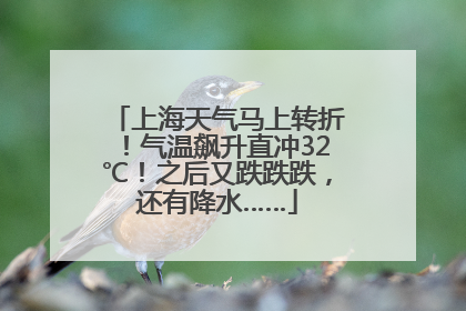 上海天气马上转折！气温飙升直冲32℃！之后又跌跌跌，还有降水……