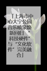 上海市中心大宁公园音乐喷泉焕新回归 “科技硬件”与“文化软件”完美融合
