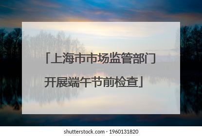 上海市市场监管部门开展端午节前检查