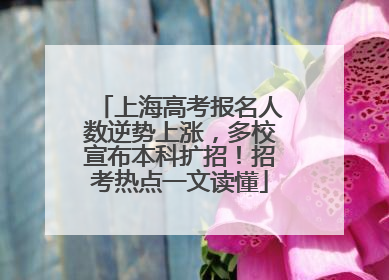 上海高考报名人数逆势上涨，多校宣布本科扩招！招考热点一文读懂