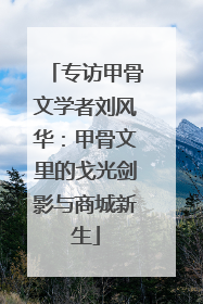专访甲骨文学者刘风华：甲骨文里的戈光剑影与商城新生