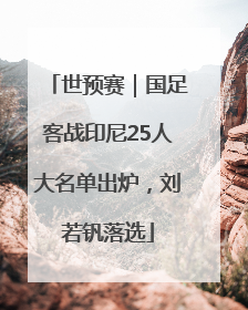 世预赛｜国足客战印尼25人大名单出炉，刘若钒落选