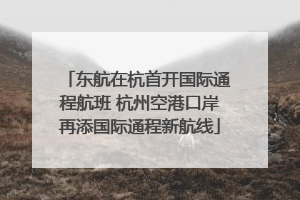 东航在杭首开国际通程航班 杭州空港口岸再添国际通程新航线