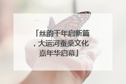 丝韵千年启新篇,大运河蚕桑文化嘉年华启幕