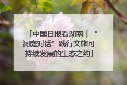 中国日报看湖南｜“洞庭对话”践行文旅可持续发展的生态之约