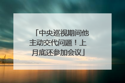 中央巡视期间他主动交代问题！上月底还参加会议