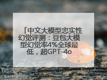 中文大模型忠实性幻觉评测：豆包大模型幻觉率4%全球最低，超GPT-4o等中外模型