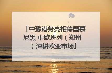 中豫港务亮相德国慕尼黑 中欧班列（郑州）深耕欧亚市场