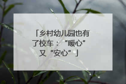 乡村幼儿园也有了校车：“暖心”又“安心”