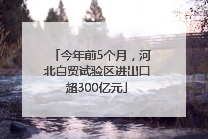 今年前5个月，河北自贸试验区进出口超300亿元