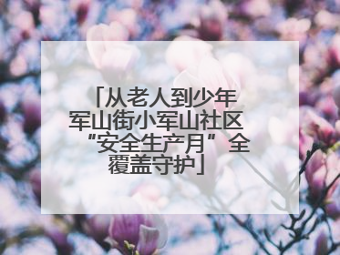 从老人到少年 军山街小军山社区“安全生产月”全覆盖守护