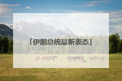 伊朗总统最新表态