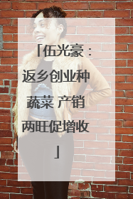 伍光豪：返乡创业种蔬菜 产销两旺促增收