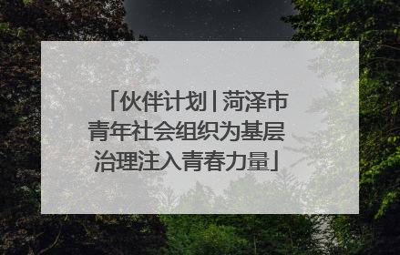 伙伴计划│菏泽市青年社会组织为基层治理注入青春力量