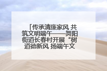 传承清廉家风 共筑文明端午——舞阳街道长春村开展“树道德新风 扬端午文化”主题活动