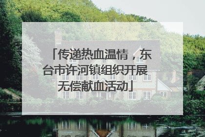 传递热血温情，东台市许河镇组织开展无偿献血活动