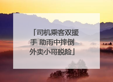 司机乘客双援手 助雨中摔倒外卖小哥脱险