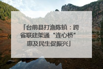 台前县打渔陈镇：跨省联建架通“连心桥” 惠及民生促振兴