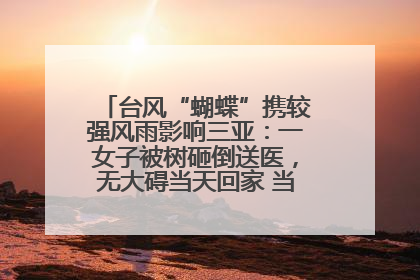 台风“蝴蝶”携较强风雨影响三亚：一女子被树砸倒送医，无大碍当天回家 当地已紧急清障