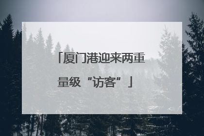 厦门港迎来两重量级“访客”