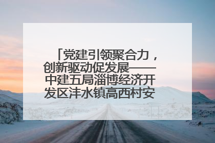 党建引领聚合力，创新驱动促发展——中建五局淄博经济开发区沣水镇高西村安置项目建设纪实