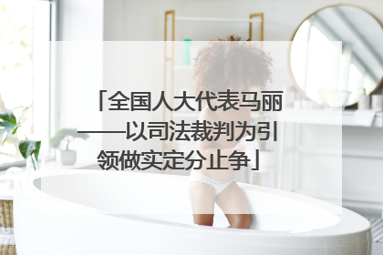 全国人大代表马丽——以司法裁判为引领做实定分止争