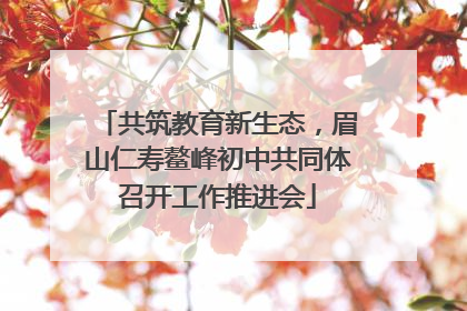 共筑教育新生态，眉山仁寿鳌峰初中共同体召开工作推进会