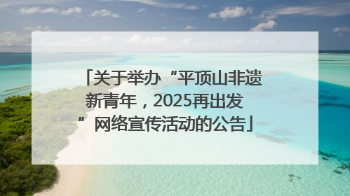 关于举办“平顶山非遗新青年，2025再出发”网络宣传活动的公告