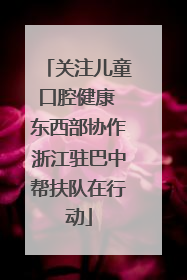 关注儿童口腔健康 东西部协作浙江驻巴中帮扶队在行动