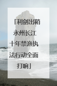 利剑出鞘 永州长江十年禁渔执法行动全面打响